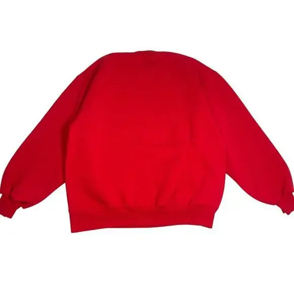 vintage blank jerzdes red crewneck sweatshirt size large - Picture 3 of 5
